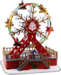 img 4 attached to 🎠 Christmas Ferris Wheel Animated Pre-lit Musical Christmas Village: Enhance Your Carnival Decorations & Snow Village Displays with this 11 in Holiday Delight