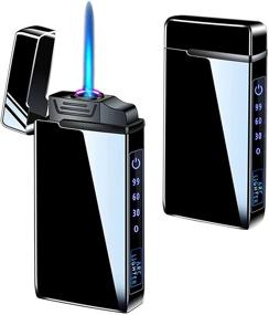 img 4 attached to 🔥 Efficient 2-in-1 Arc Lighter and Torch: USB Rechargeable, Refillable Butane Jet Flame, Windproof - Ideal for Fire, BBQs, Camping - Black Ice Design