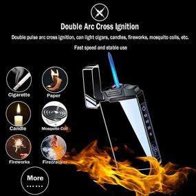 img 3 attached to 🔥 Efficient 2-in-1 Arc Lighter and Torch: USB Rechargeable, Refillable Butane Jet Flame, Windproof - Ideal for Fire, BBQs, Camping - Black Ice Design