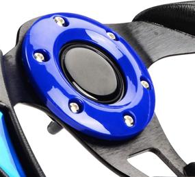 img 1 attached to 🏎️ Universal Racing Style Golf Cart Steering Wheel - EZGO, Club Car, Yamaha (Blue)