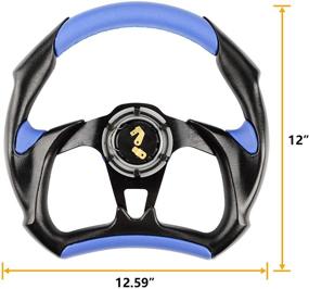 img 3 attached to 🏎️ Universal Racing Style Golf Cart Steering Wheel - EZGO, Club Car, Yamaha (Blue)