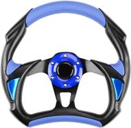 🏎️ universal racing style golf cart steering wheel - ezgo, club car, yamaha (blue) logo