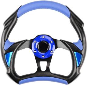 img 4 attached to 🏎️ Universal Racing Style Golf Cart Steering Wheel - EZGO, Club Car, Yamaha (Blue)