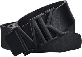 img 2 attached to Fashionable Reversible Leather Belt with Rotated Buckle - Must-Have Men's Accessories