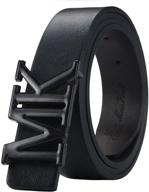 fashionable reversible leather belt with rotated buckle - must-have men's accessories logo