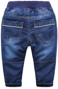 img 2 attached to 👖 Warm Winter Fleece Lined Jogger Jeans for Little Boys in Mud Kingdom Thermal Style