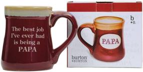 img 2 attached to 🍵 Papa's Finest Porcelain Burgundy Coffee Tea Mug Cup - 18oz Luxury Gift Box