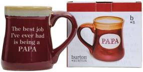 img 1 attached to 🍵 Papa's Finest Porcelain Burgundy Coffee Tea Mug Cup - 18oz Luxury Gift Box