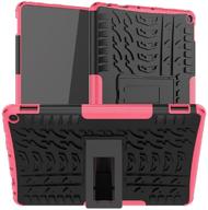 📱 maomini kindle fire hd 10 case / hd 10 plus case 11th gen 2021 release, kickstand heavy duty armor defender cover - pink logo