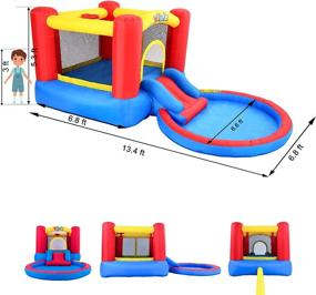img 1 attached to 🏀 Ultimate Fun with Valwix Inflatable Commercial Waterslide Basketball!