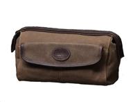 mens canvas leather toiletry bag for men shaving kit - bayfield bags - vintage retro-look waxed canvas large (11x6x6) travel dopp bag with enhanced seo logo