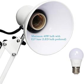 img 2 attached to 🔦 Gupuzm LED Desk Lamp with Clamp - Swing Arm Desk Lamp with 5 LED Cold Light Bulbs 6500K - Foldable Table Lamp for Office, Work, Study, Dormitory Reading and Eye Protection (White)