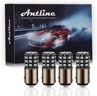 🔴 antline bay15d led bulbs brilliant red, 12-24v, 1157 2057 2357 7528, super bright 800 lumens, pack of 4, replacement for tail brake and turn signal lights, parking light logo