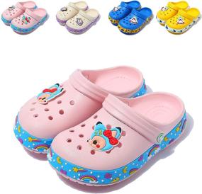 img 4 attached to 🦄 Adorable Girls Clogs: Unicorn Slipper Toddler Sandals for Beach, Garden, and Water Fun