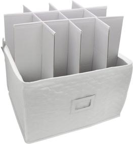 img 1 attached to Sorbus Stemware Storage Chest: Deluxe Quilted Case with Dividers for Safely Storing 🍷 or Transporting 12 Glassware Pieces, Ideal for Wine Glasses, Champagne Flutes, Goblets, and More (Beige)