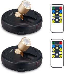 img 4 attached to 🔦 KANESIKI Battery Operated Spotlight: Wireless Picture Lights, Dimmable LED Puck Light with RF Remote Control - Stick-on Lighting Solution for Dartboard, Painting, Artwork, Closet, Portrait - 2 Pack