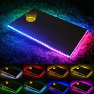 🌽 upgraded led cornhole lights with 7 interactive score effects, rechargeable battery included - ideal for outdoor bean toss family game, backyard & lawn - 1 set logo