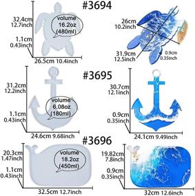 img 3 attached to 🐢 FUNSHOWCASE 3-in-1 Silicone Tray Molds for Epoxy Resin: Turtle, Whale, Anchor. Ideal for Serving Boards, Platters, Wall Hangings, Concrete, Cement, Polymer Clay. Extra Large Size: Length 12.5 inches