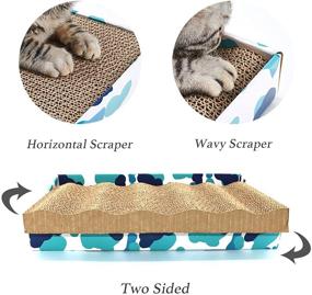 img 3 attached to 🐱 PEEKAB Reversible Cat Scratcher Cardboard | Corrugated Cat Scratching Pad with Catnip | Durable Kitty Scratching Bed