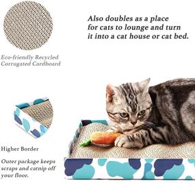 img 1 attached to 🐱 PEEKAB Reversible Cat Scratcher Cardboard | Corrugated Cat Scratching Pad with Catnip | Durable Kitty Scratching Bed