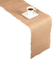 🎄 jucos burlap table runner 12x72 inch - rustic natural jute, no fray edges, high density for christmas decor, vintage farmhouse style, thanksgiving логотип