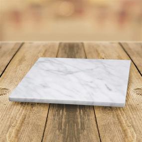 img 3 attached to 🧀 Organic Marble Cheese Board - 12" Square Cutting Board with Creative Home Design for Pastries and More