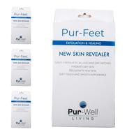 👣 pur-feet: 4 pack exfoliation & healing foot peel mask – soften feet, repair rough heels, remove calluses & dead skin logo