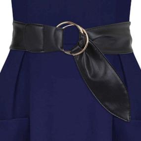 img 3 attached to 👗 Samtree Dress Belt for Women, Solid Color Double D Ring Waistband with Cinch