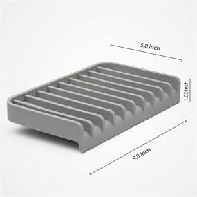 img 1 attached to 🧼 EFFILOGIC Silicone Sponge Holder Tray - Self-Draining Kitchen Soap Tray – Unique Sink Organizer for Dishwashing Accessories – Faucet Splash Catcher - Large 9.8" x 5.8" Grey