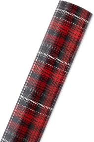img 2 attached to 🎁 Jumbo Roll of Reversible Pred and Black Plaid Christmas Wrapping Paper by American Greetings - 1 Pack, 175 sq. ft.