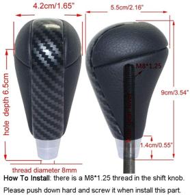 img 3 attached to Черная кожаная ручка переключения передач с углеродным волокном для моделей Toyota и Lexus, включая Camry, Crown, RAV-4, Landcruiser, Hiace, Corolla, IS350, GS430, RX350, IS250, ES350, RX450h и LX470 от Pursuestar.