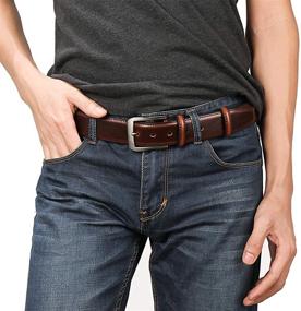 img 4 attached to Premium Leather Adjustable Buckles – Must-Have Casual Men's Fashion Accessories