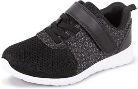 img 4 attached to 👟 Glitter Fashion Sneakers for Girls: Harvest Land Breathable Hook and Loop Slip-on Tennis Shoes with Mesh for Running (Toddler/Little Kids/Big Kids)