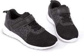 img 1 attached to 👟 Glitter Fashion Sneakers for Girls: Harvest Land Breathable Hook and Loop Slip-on Tennis Shoes with Mesh for Running (Toddler/Little Kids/Big Kids)