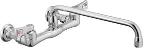 img 3 attached to 💧 Moen 8119 Chrome Commercial M-Dura Wall Mount Utility Faucet, with Two Handles and 2.2 gpm Flow Rate