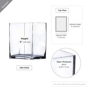 img 2 attached to 🏺 WGV Glass Rectangle Block Vase: Clear Floral Planter Container, Ideal for Wedding Party Events and Home Office Decor - 1 Piece
