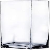 🏺 wgv glass rectangle block vase: clear floral planter container, ideal for wedding party events and home office decor - 1 piece logo