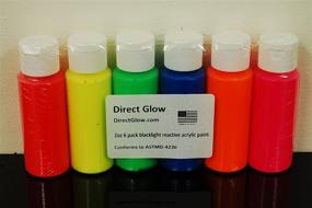 img 1 attached to 🎨 Vibrant Neon Assortment: 2oz UV Blacklight Reactive Fluorescent Acrylic Paints by DirectGlow