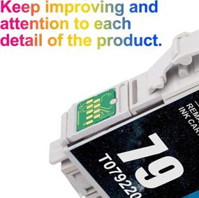 img 2 attached to Uniwork Remanufactured Ink Cartridge Set for Epson 79 T079 - Artisan 1430 / Stylus Photo 1400 🖨️ Printer Tray - 7 Pack (2 Black, 1 Cyan, 1 Magenta, 1 Yellow, 1 Light Cyan, 1 Light Magenta)