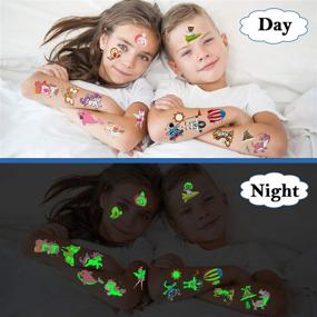 img 1 attached to Cerlaza 220 Styles: Luminous Temporary Tattoos - Perfect Kids Gifts, Fake Tattoos for Party - Unicorn, Dinosaurs, Pirate, Space, Mermaid Stickers - Toddler Tatoo-20 Sheets