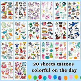 img 3 attached to Cerlaza 220 Styles: Luminous Temporary Tattoos - Perfect Kids Gifts, Fake Tattoos for Party - Unicorn, Dinosaurs, Pirate, Space, Mermaid Stickers - Toddler Tatoo-20 Sheets