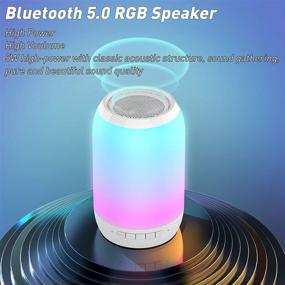 img 3 attached to 🔊 Wireless Portable Bluetooth Speaker with Night Light - Enhanced Stereo Sound and Deep Bass - Table Lamp for Bedside - Supports TWS/TF Card/AUX-in - White