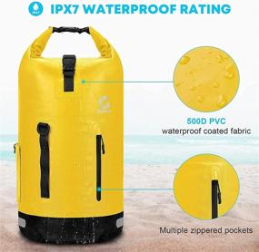 img 3 attached to 🌊 Gonex IPX7 Waterproof Dry Bag Backpack: 20L+2L/30L+2L with MOLLE System, Multi-Pocket Roll Top - Keep Gear Dry while Paddleboarding, Kayaking, Boating, and Motorcycle Riding