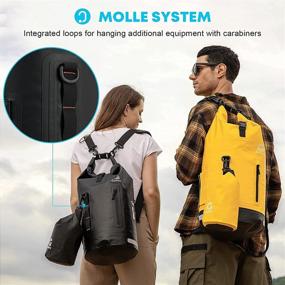 img 2 attached to 🌊 Gonex IPX7 Waterproof Dry Bag Backpack: 20L+2L/30L+2L with MOLLE System, Multi-Pocket Roll Top - Keep Gear Dry while Paddleboarding, Kayaking, Boating, and Motorcycle Riding