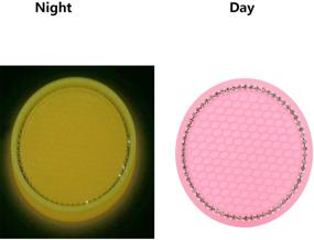 img 2 attached to Розовый светящийся подстаканник для автомобиля - Вставка держателя для чашек WedFeir 2,75-дюймовая кремниевая кристальная кристалл-страз-подстаканник для защиты от скольжения, противотеческий коврик-подстаканник, стильная автомобильная интерьерная аксессуары.