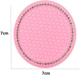 img 1 attached to Розовый светящийся подстаканник для автомобиля - Вставка держателя для чашек WedFeir 2,75-дюймовая кремниевая кристальная кристалл-страз-подстаканник для защиты от скольжения, противотеческий коврик-подстаканник, стильная автомобильная интерьерная аксессуары.