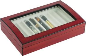 img 2 attached to 4 LESS CO 10 Pen Fountain Cherry Wood Display Case Holder 🖋️ Storage Organizer Collector Box 1601C: Elegant Solution for Storing and Displaying Your Pen Collection