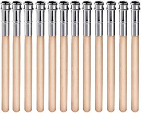 img 4 attached to 🖍️ Chinco 12 Piece Wooden Pencil Extenders - Art Pencil Lengthener Crayon Extension with Aluminum Handle for School and Office Supplies