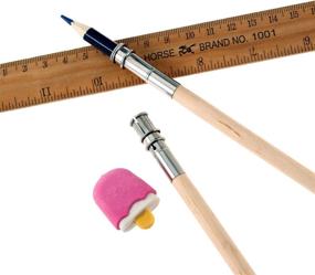 img 1 attached to 🖍️ Chinco 12 Piece Wooden Pencil Extenders - Art Pencil Lengthener Crayon Extension with Aluminum Handle for School and Office Supplies