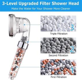 img 3 attached to 💦 High Pressure Shower Head with Handheld, ODMJ Water Saving Shower Head, Universal Filtered Shower Heads with Beads, Upgraded 3-Level Handheld Showerhead